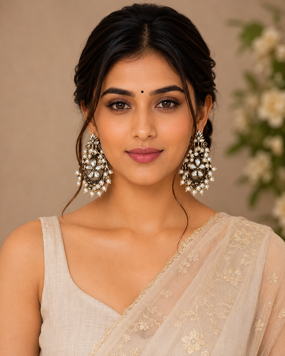 Antique Pearl Floral Earrings