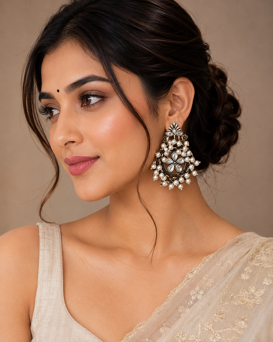 Antique Pearl Floral Earrings