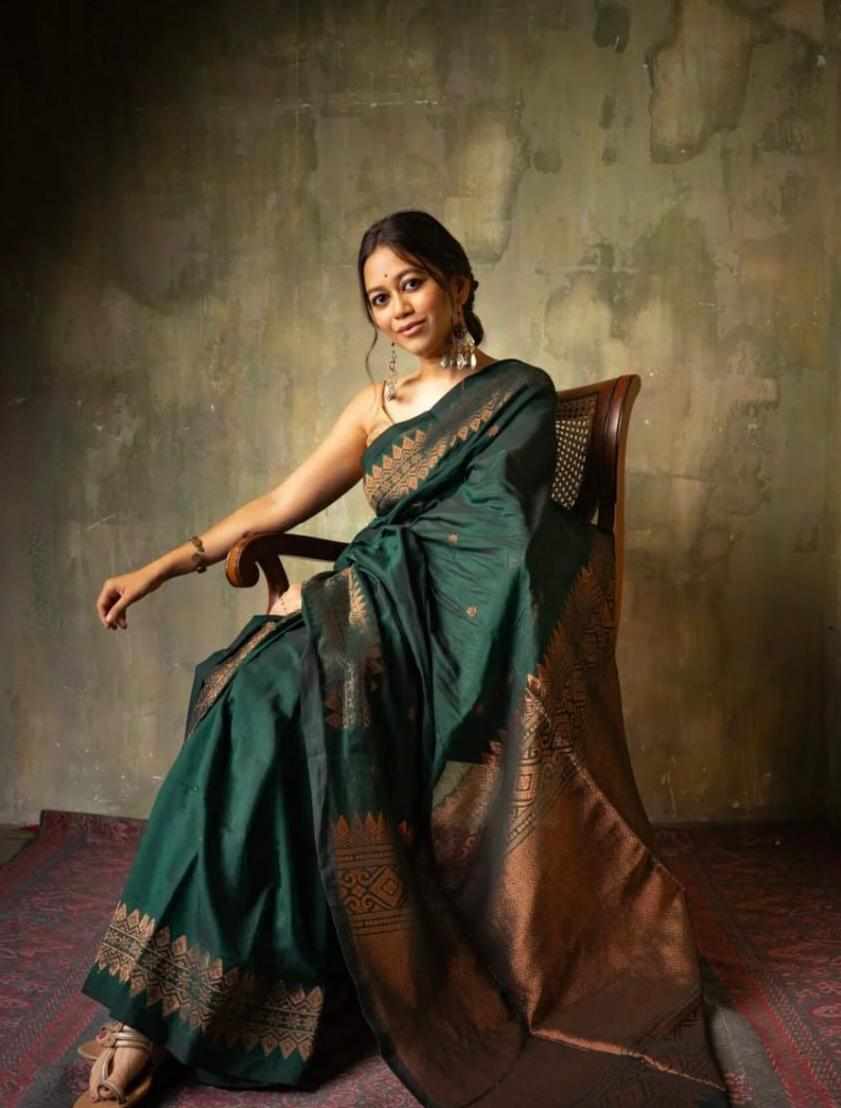 Emerald Green Banarasi Silk Saree (MF 1950)