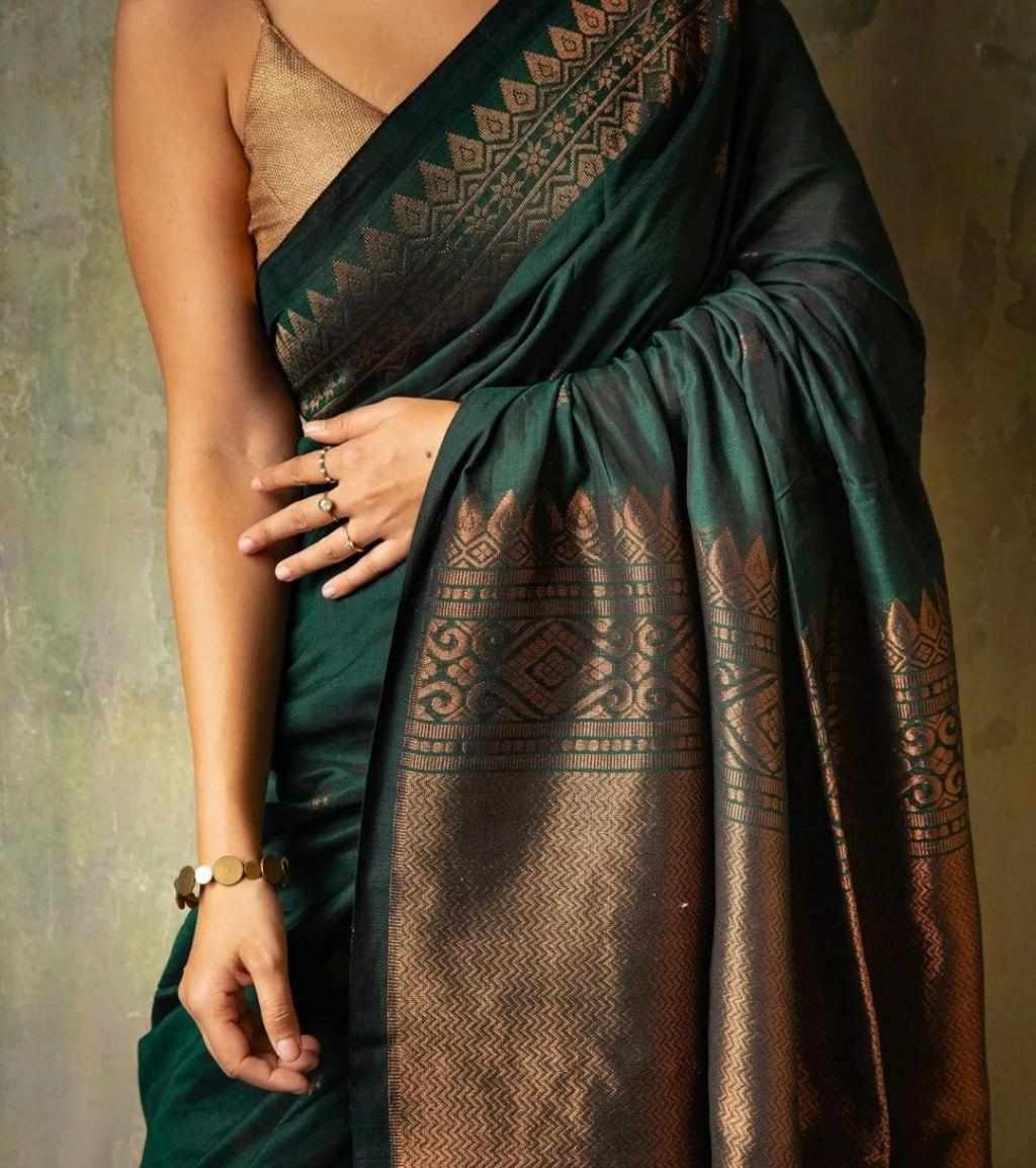 Emerald Green Banarasi Silk Saree (MF 1950)