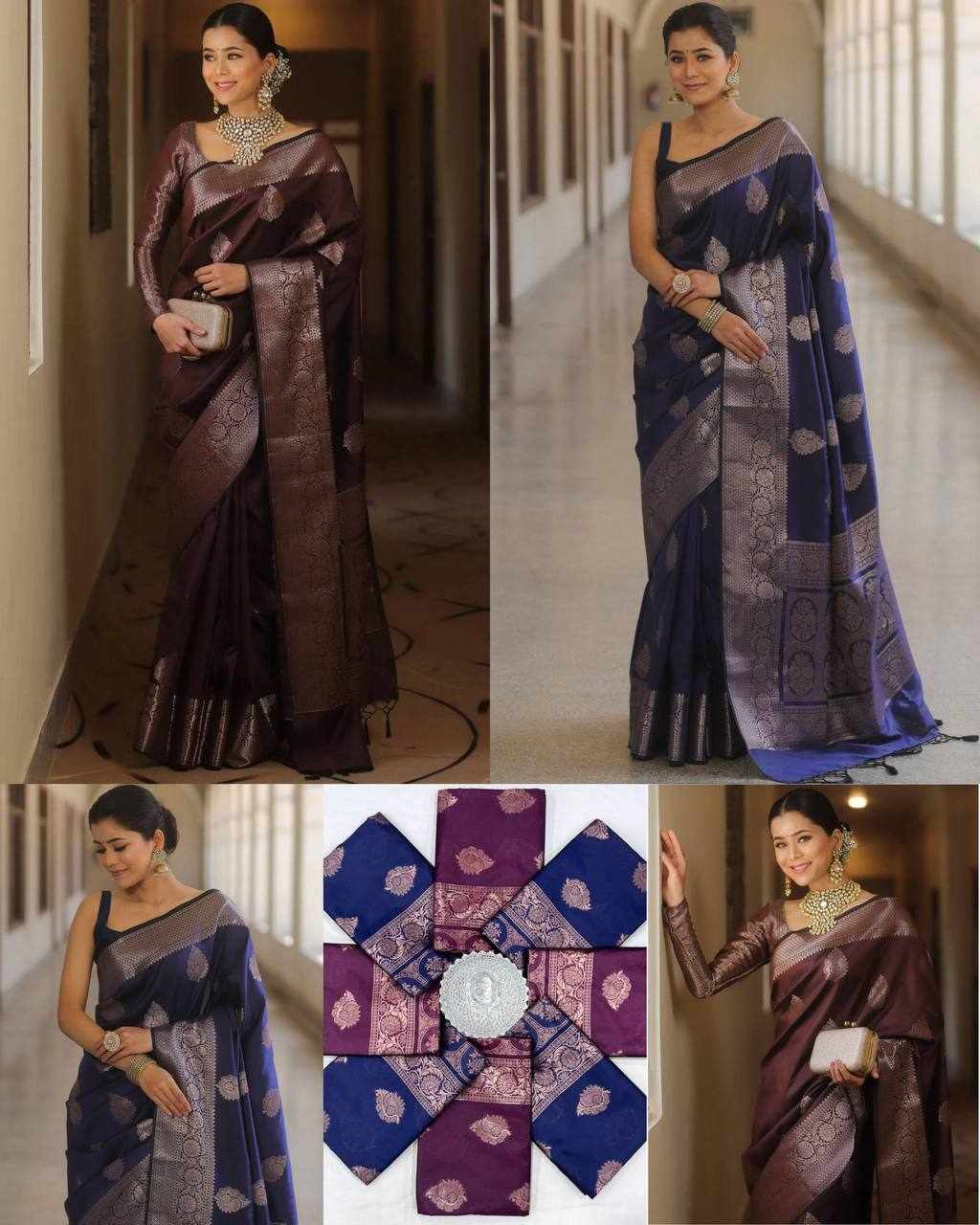 Navy Blue Banarasi Silk Saree (KP-R 275)