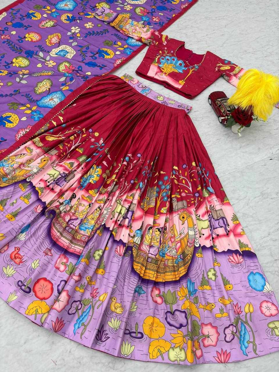 Cotton Kalamkari Print Lehenga (Pc 437)