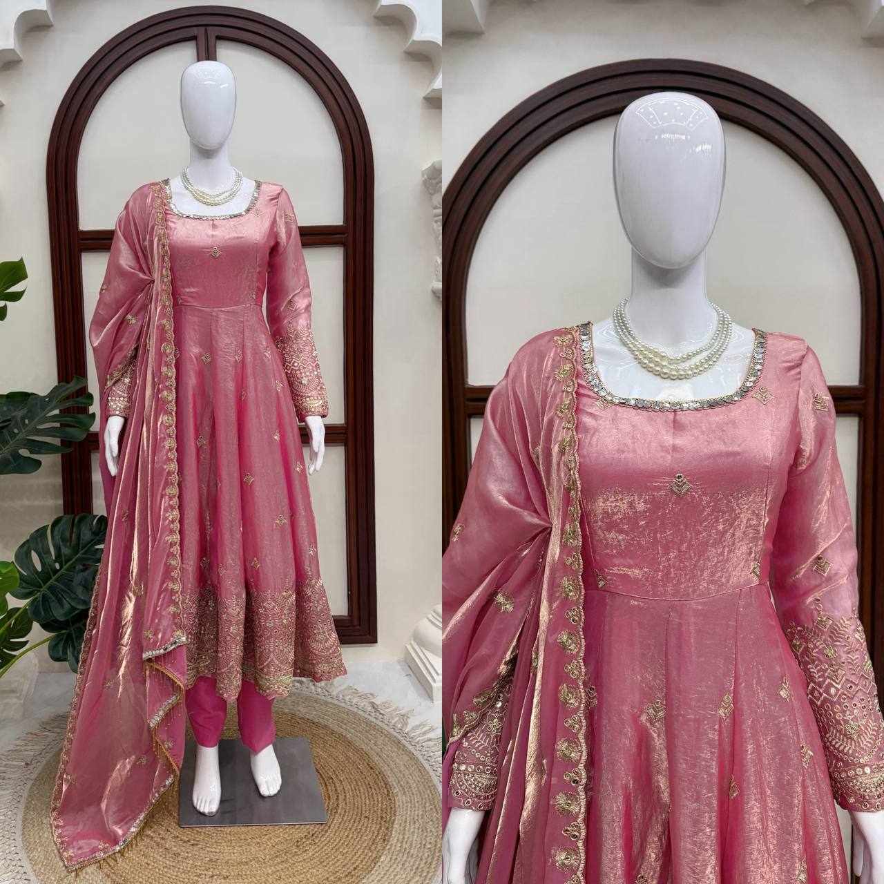 Elegant Ethic Party Wear Pink Dress  (KD 1633)