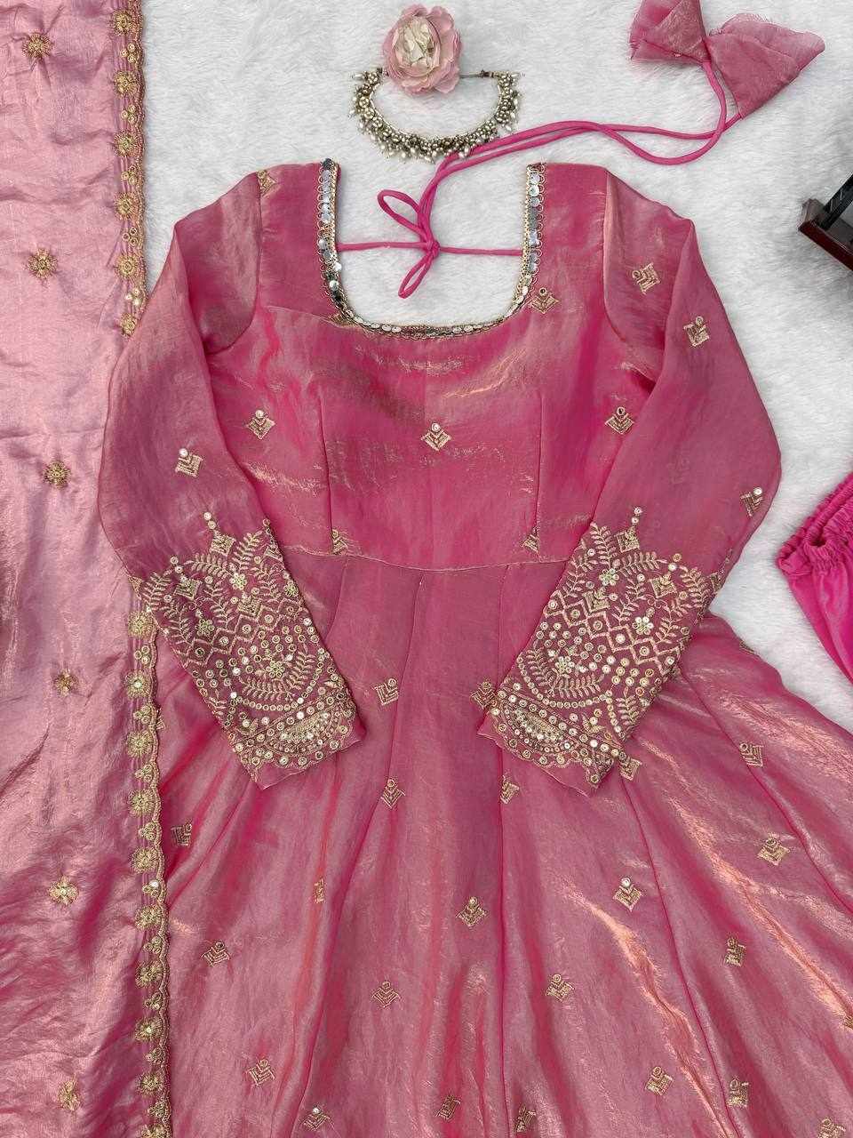 Elegant Ethic Party Wear Pink Dress  (KD 1633)