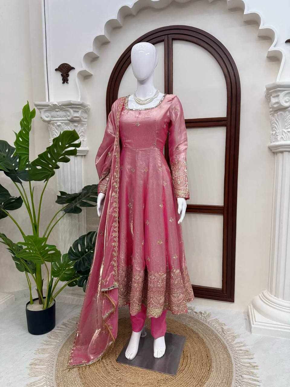 Elegant Ethic Party Wear Pink Dress  (KD 1633)