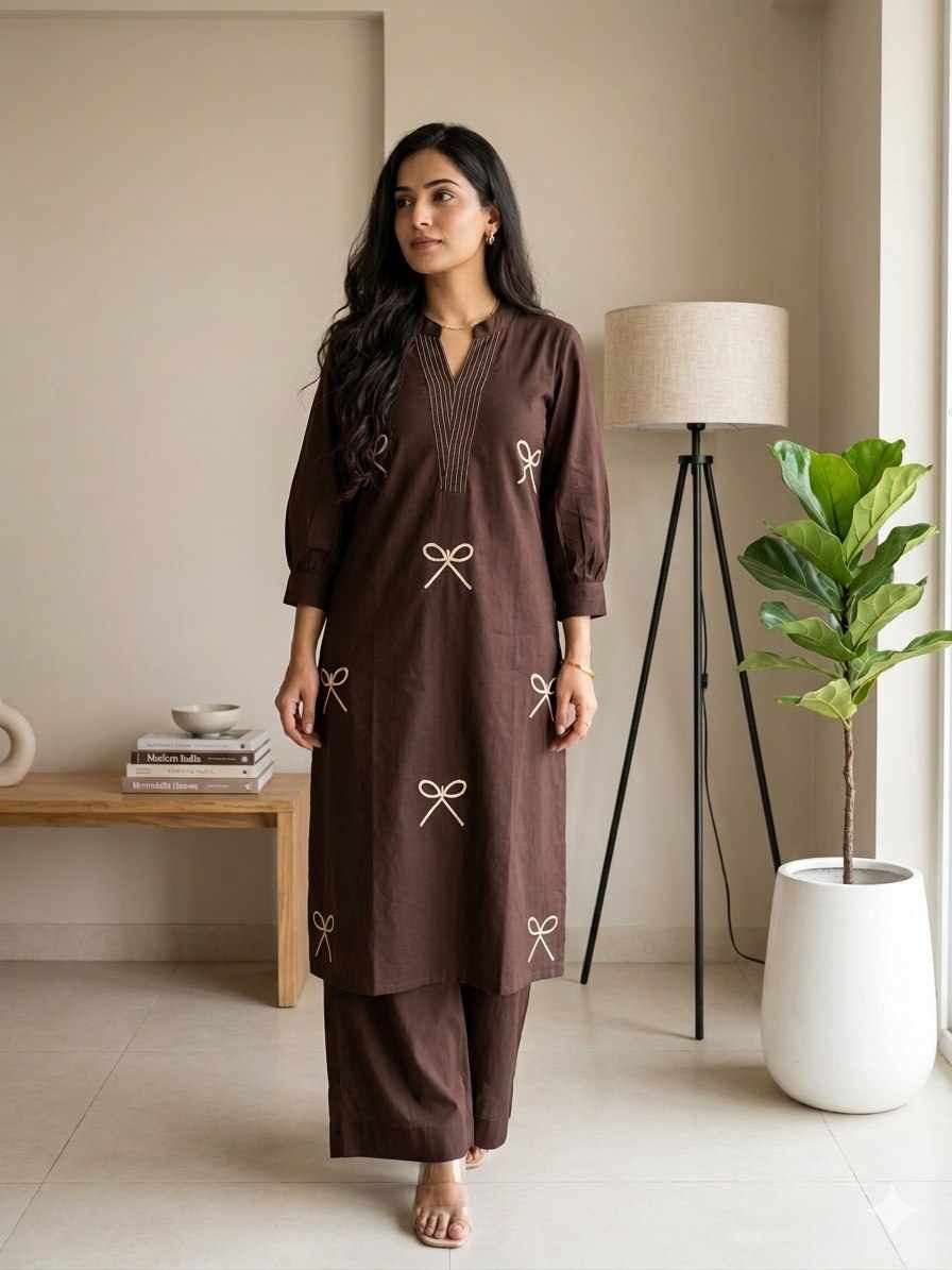 Beautiful Soft Classy Tone Brown Dress  (WM 40)