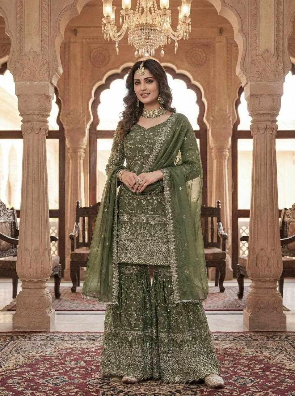 New Beautiful Embroidery Design Party Wear Dress   (MF 479)