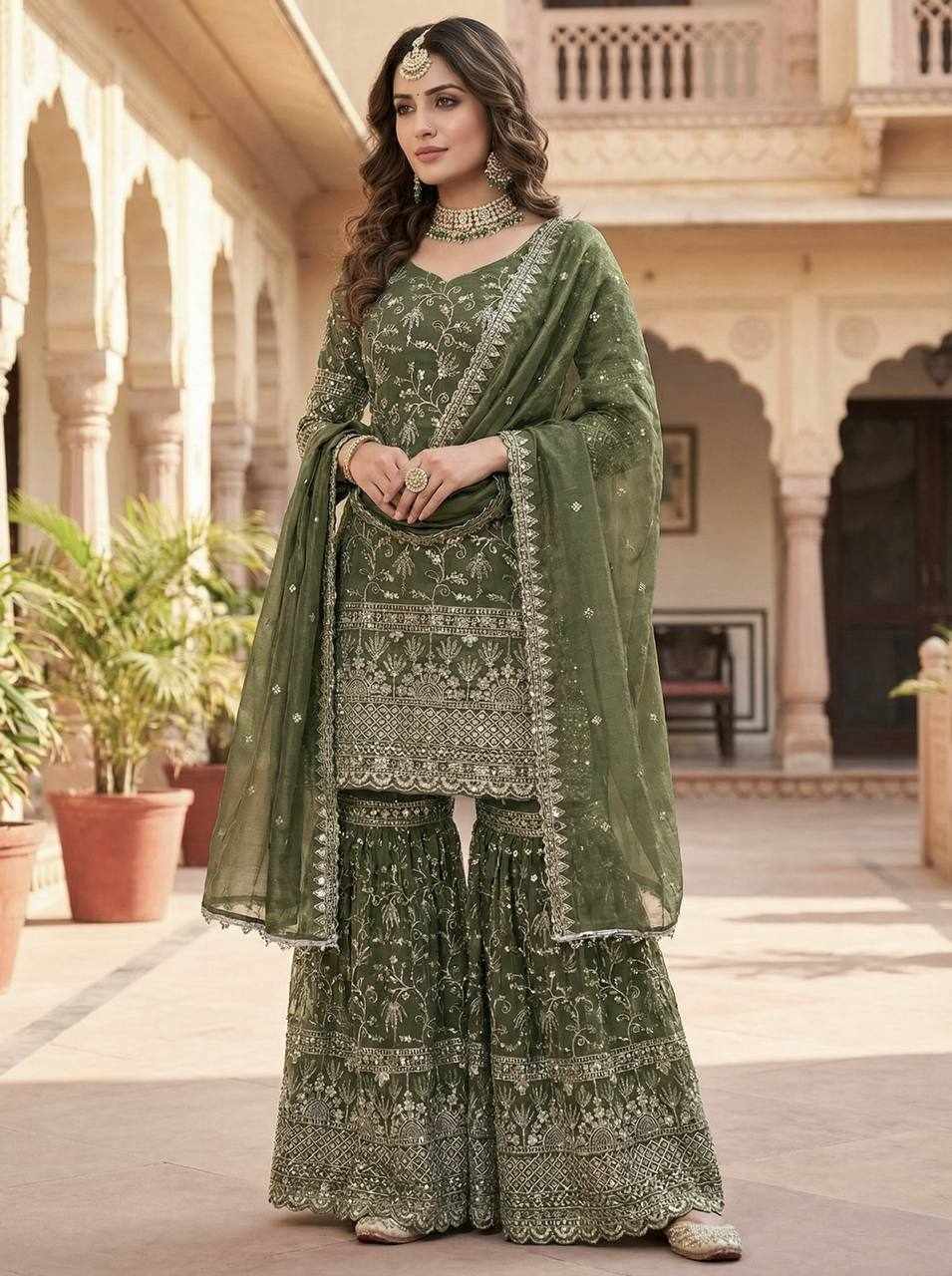 New Beautiful Embroidery Design Party Wear Dress   (MF 479)