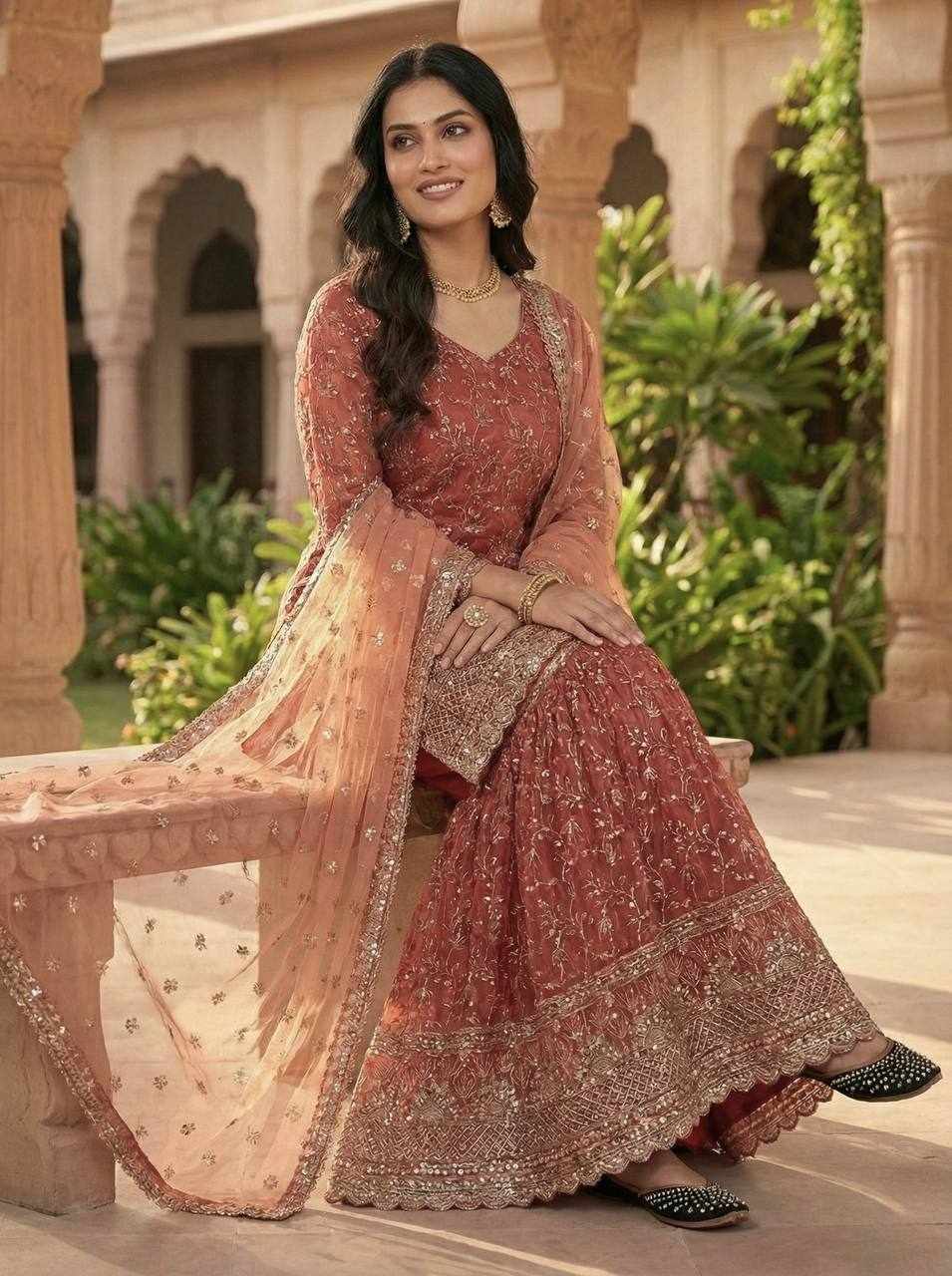 New Embroidery Design Party Wear Dress  (MF 479 )