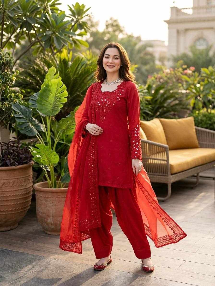 New Occasional Wear Red Color Dress  (RTC 6005)
