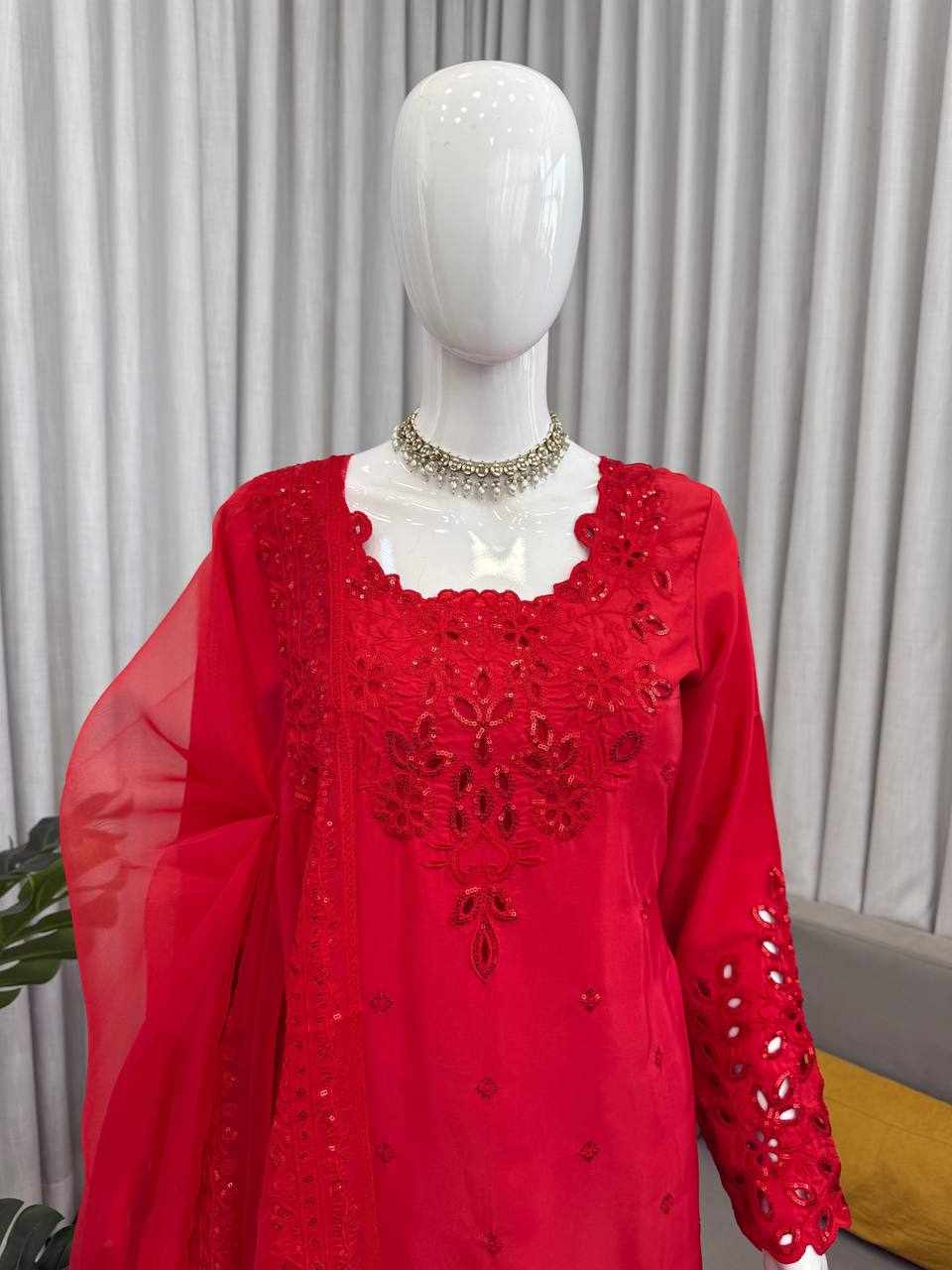 New Occasional Wear Red Color Dress  (RTC 6005)