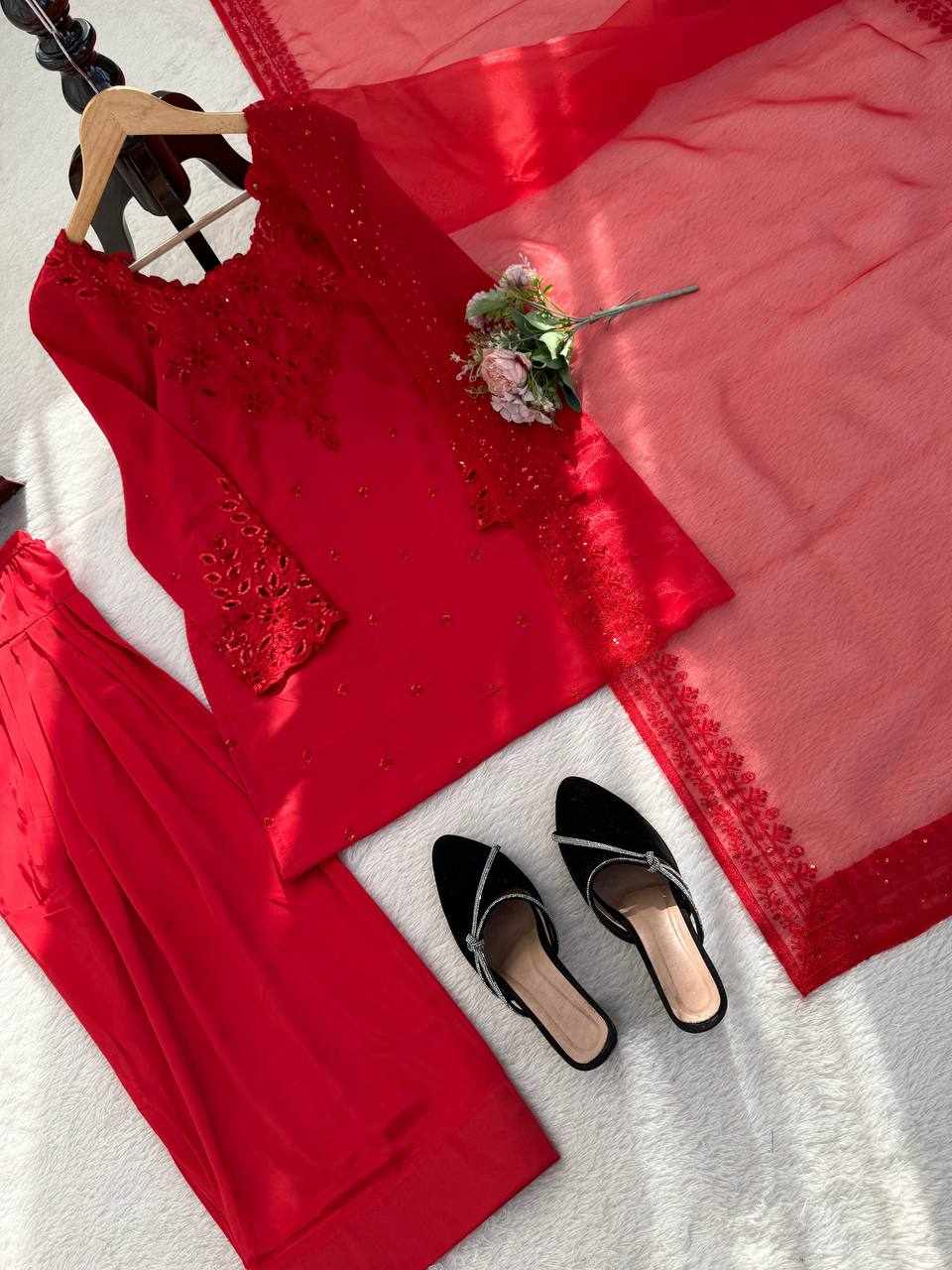 New Occasional Wear Red Color Dress  (RTC 6005)