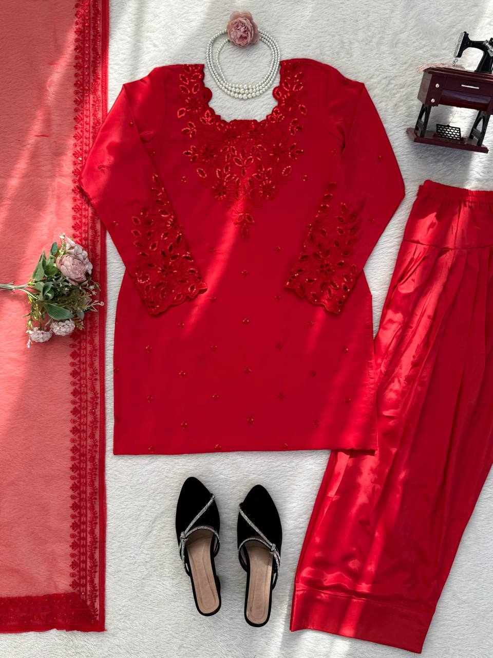 New Occasional Wear Red Color Dress  (RTC 6005)