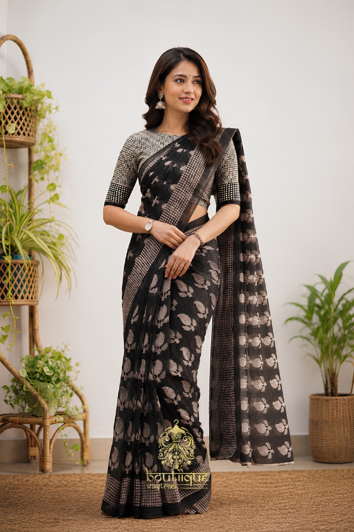 Premium Cotton Kota With Beautiful Design Saree  (KPW 414)