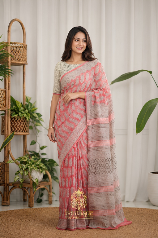 New Exclusive Cotton Kota Design Printed Saree  (KPW 412)