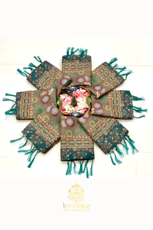 Premium New Beautiful Flower Design Cotton Saree (KPW 411)