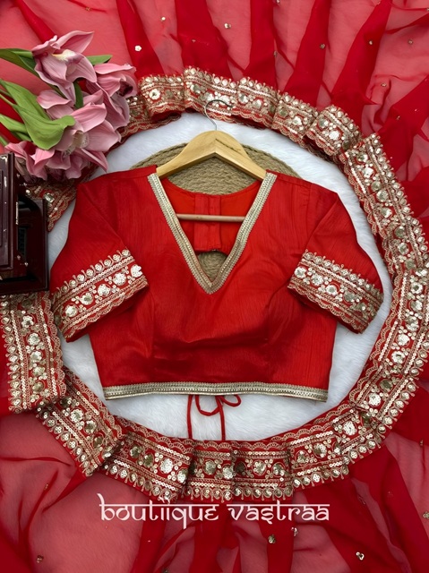 Premium Designer Redifined Party Wear Red Saree  (KD 638)