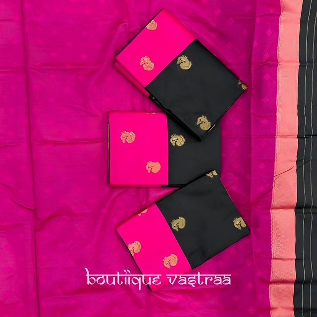 Prmeium Ethic Wear Cream With Purple Silk Saree  (KPR 308)
