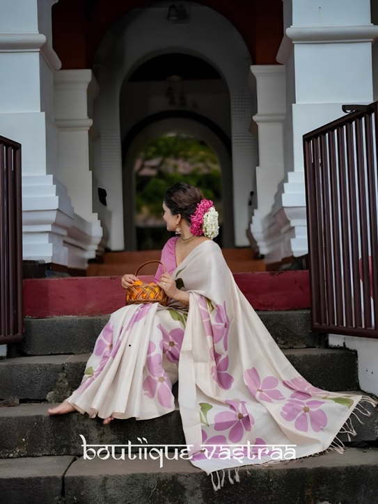 Premium Design Cotton Wear DustyPink Saree  (KPW 402)