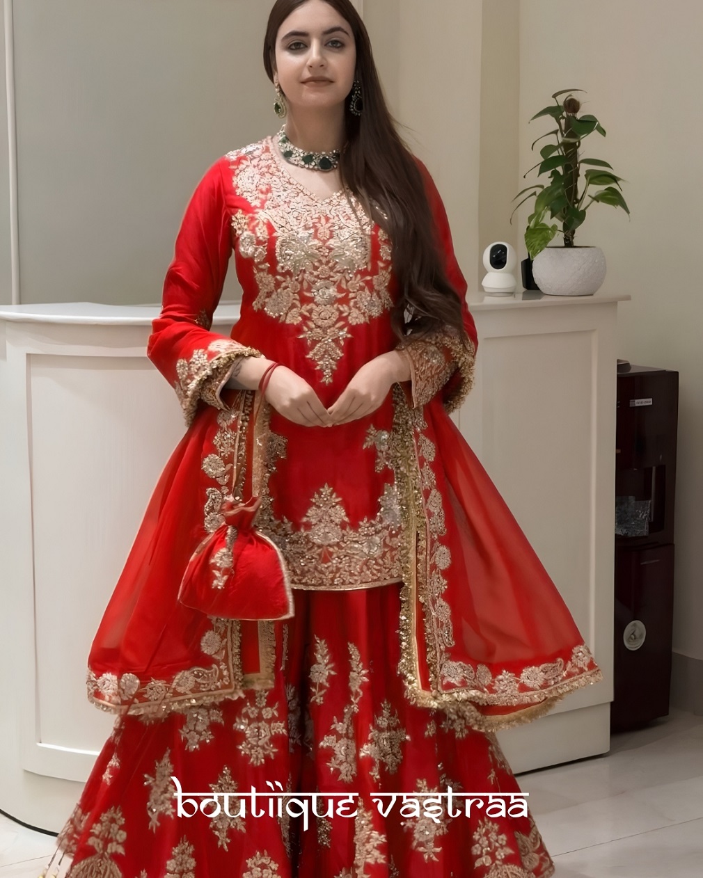 Premium Royal Red Embroidered Anarkali Set (RTC 6041)