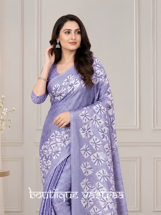 Elegant lavender saree  (S4s)