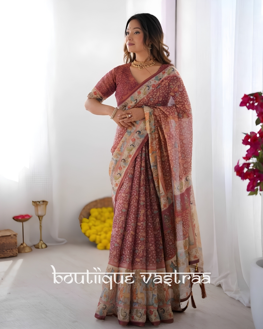 Elegant Printed Designer Saree  (KPW 397)