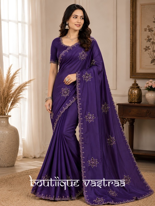 Elegant royal purple saree (PIYU 1103)