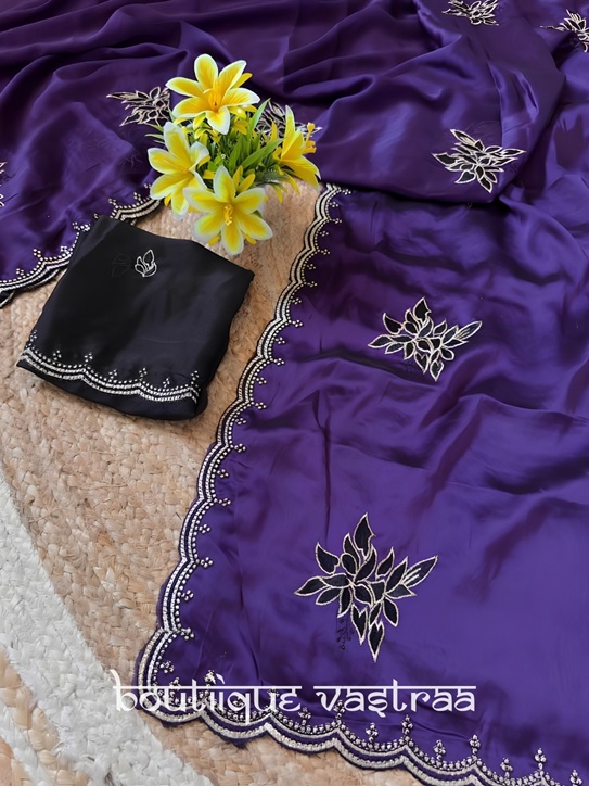 Elegant royal purple saree (PIYU 1103)