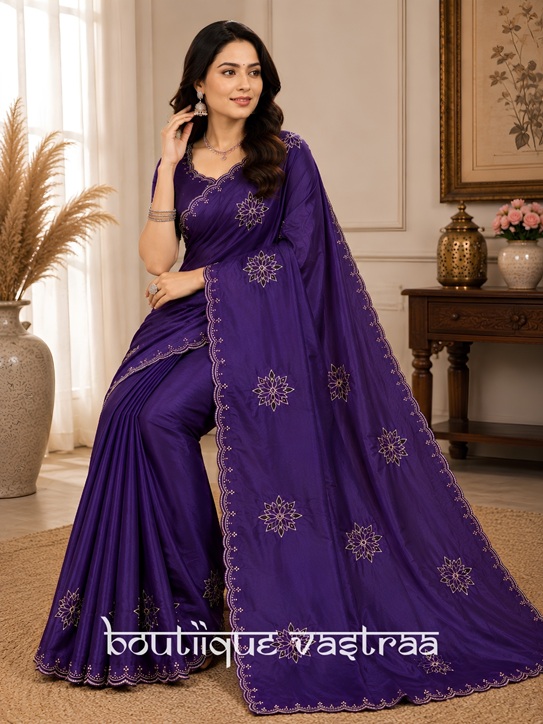 Elegant royal purple saree (PIYU 1103)