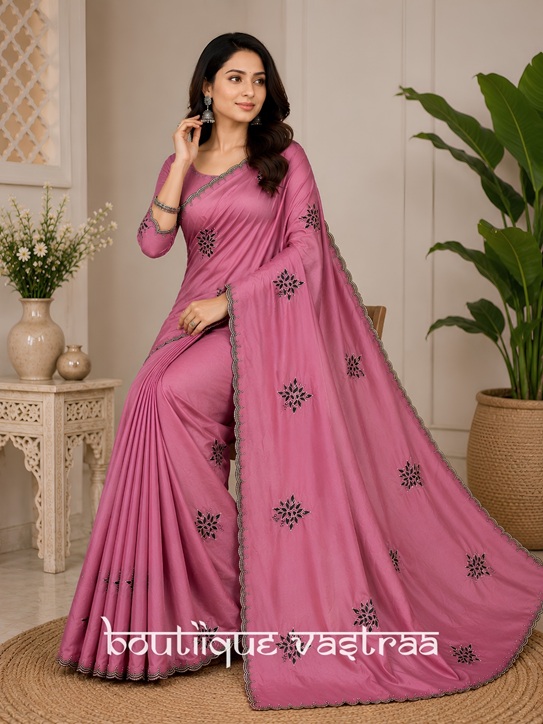 Rose Petal Bloom Saree (PIYU 1103)