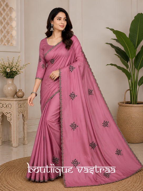 Rose Petal Bloom Saree (PIYU 1103)