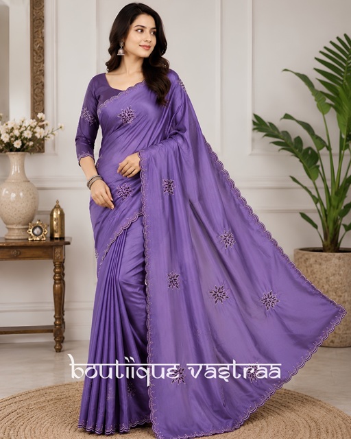 Lavender Purple Bloom Elegance Saree  (PIYU 1103)