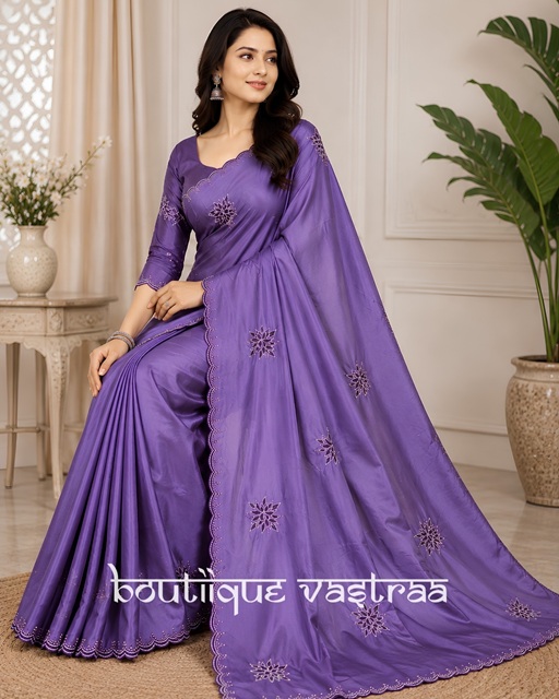 Lavender Purple Bloom Elegance Saree  (PIYU 1103)