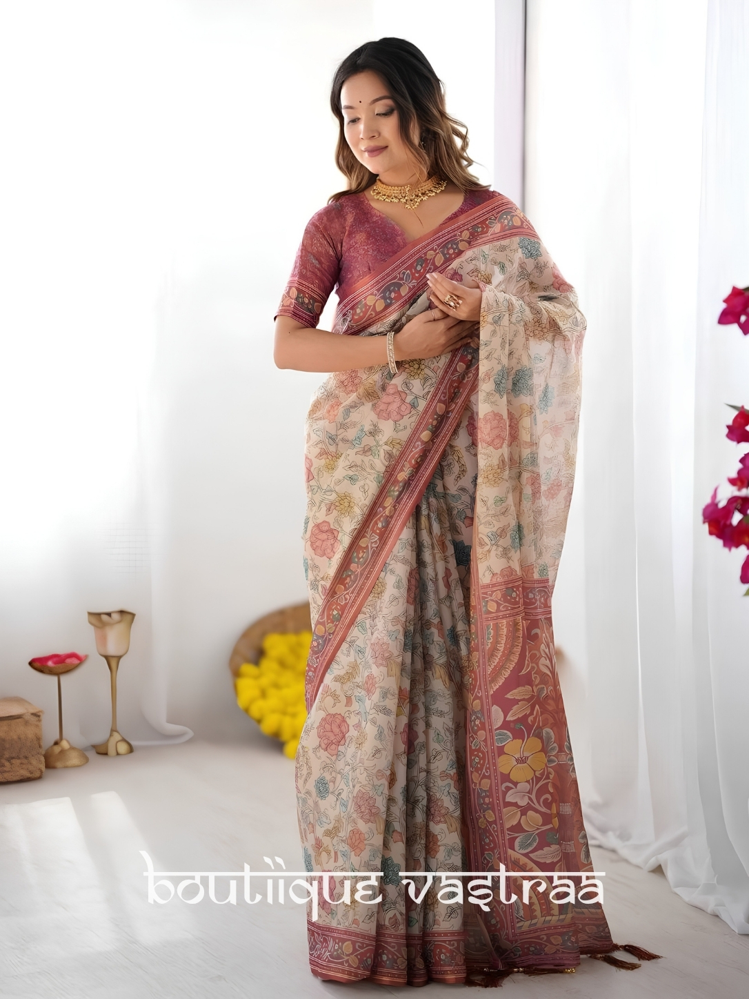 Gulab Heritage Printed Saree   (KPW 390)
