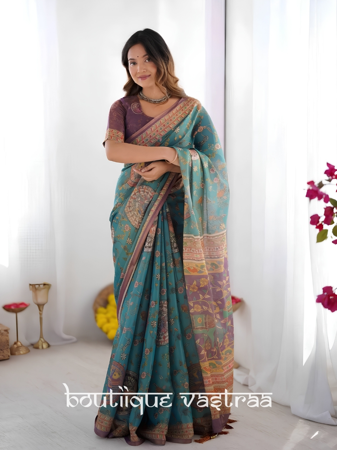 Neelanjali Heritage Print Saree   (KPW 389)