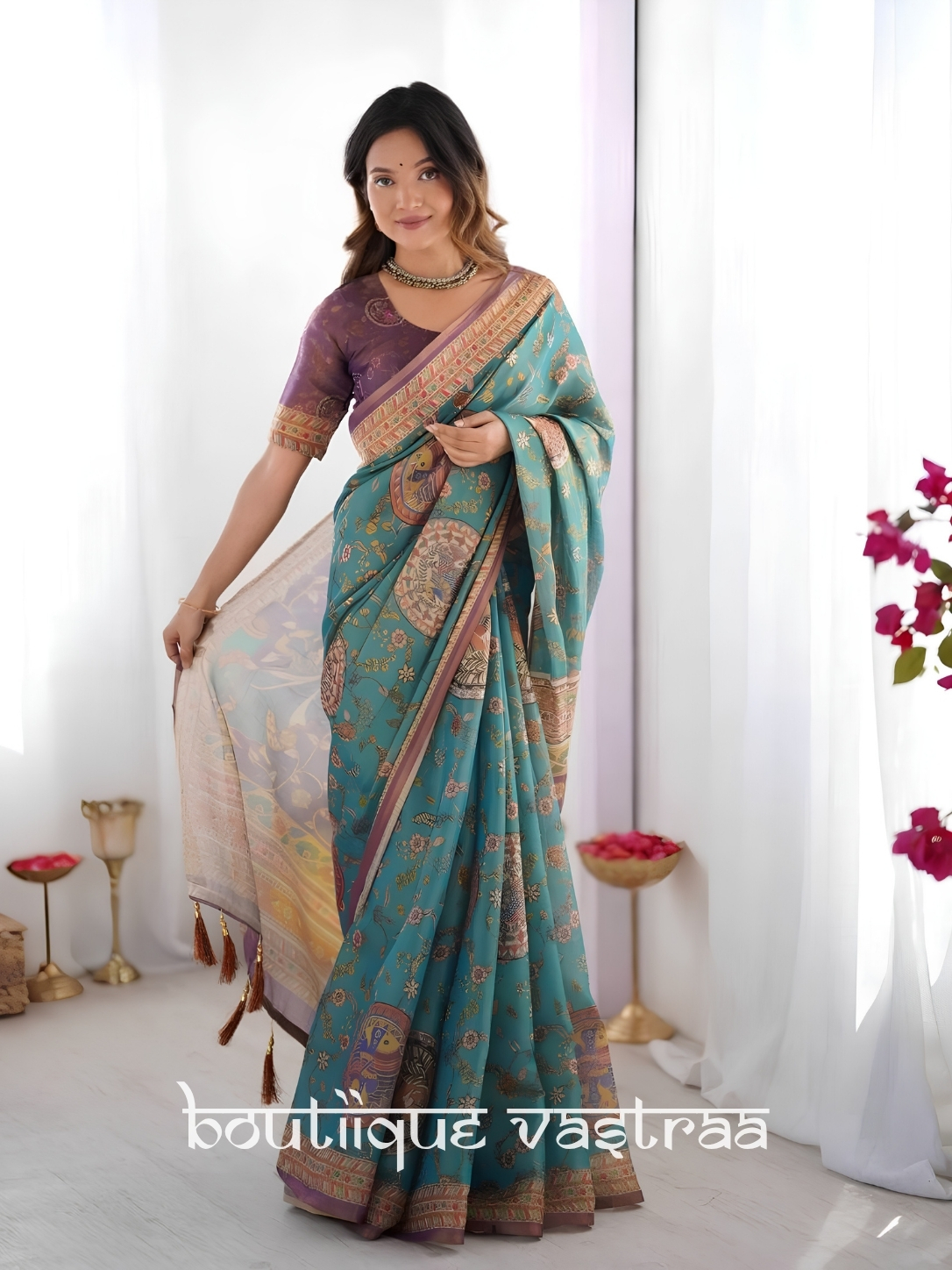 Neelanjali Heritage Print Saree   (KPW 389)