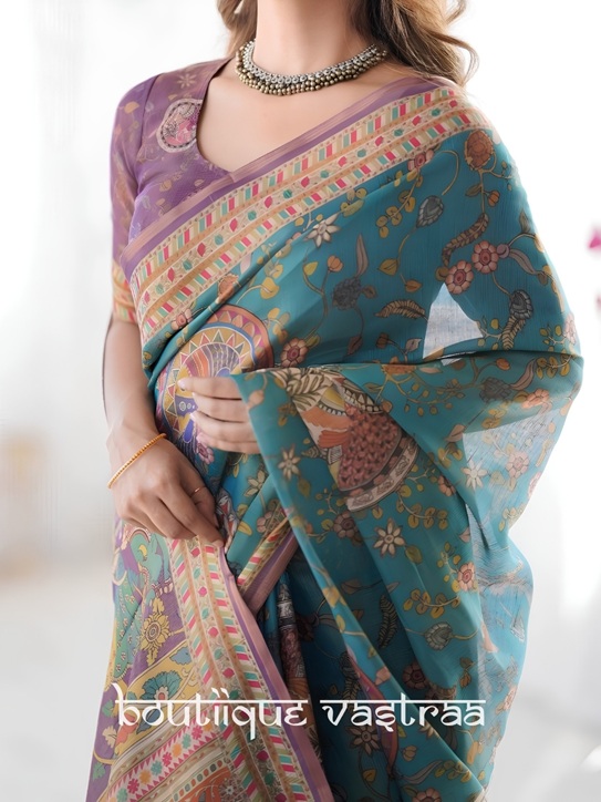 Neelanjali Heritage Print Saree   (KPW 389)