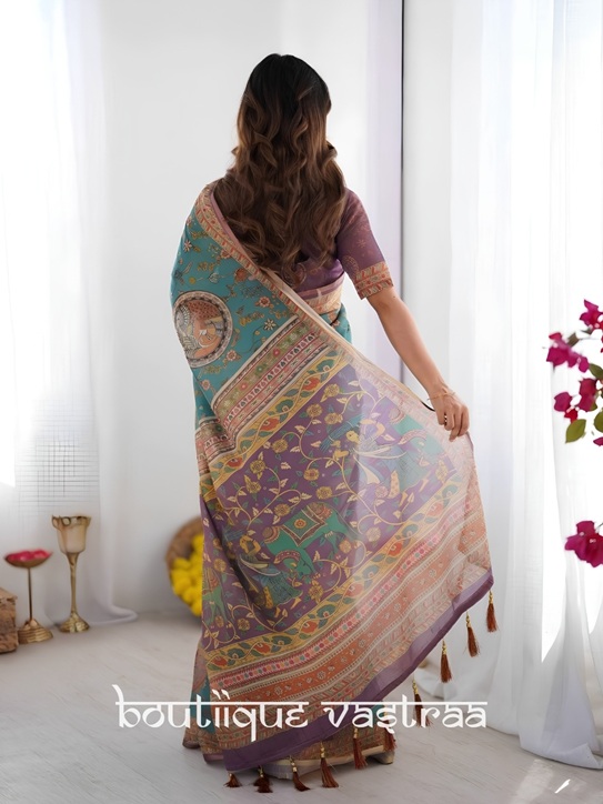 Neelanjali Heritage Print Saree   (KPW 389)