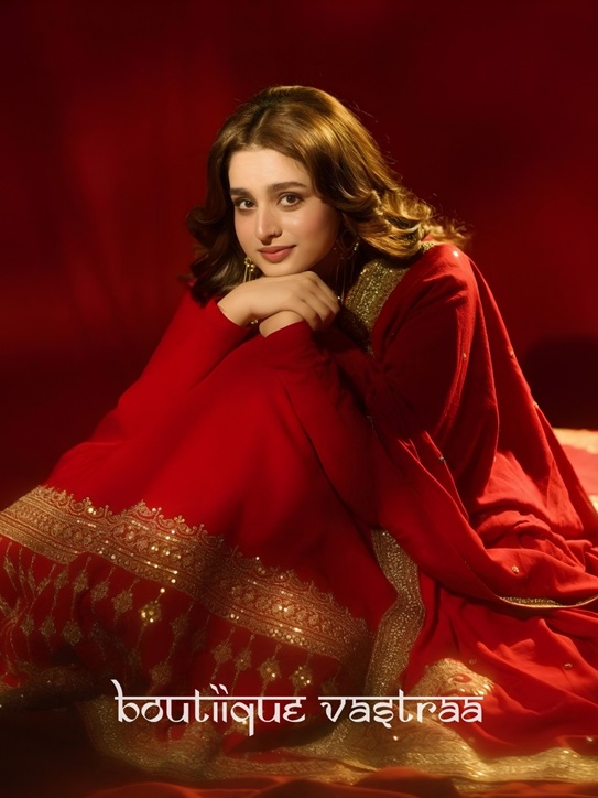 Rivaaz Red Embroidered Anarkali Set    (RTC 6026)