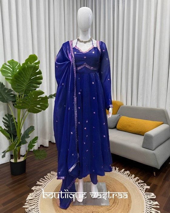 Royal Purple Anarkali Set   (RTC 5936)