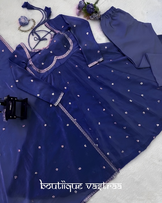 Royal Purple Anarkali Set   (RTC 5936)
