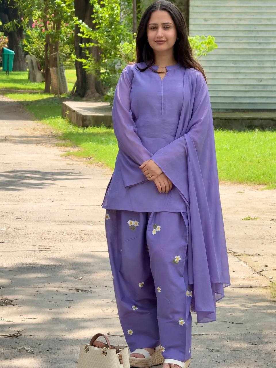 Lavender Bloom Premium Kurti & Pant Set