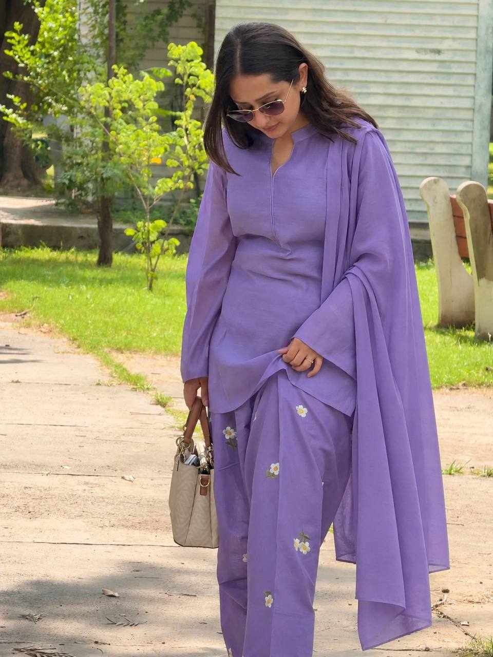 Lavender Bloom Premium Kurti & Pant Set