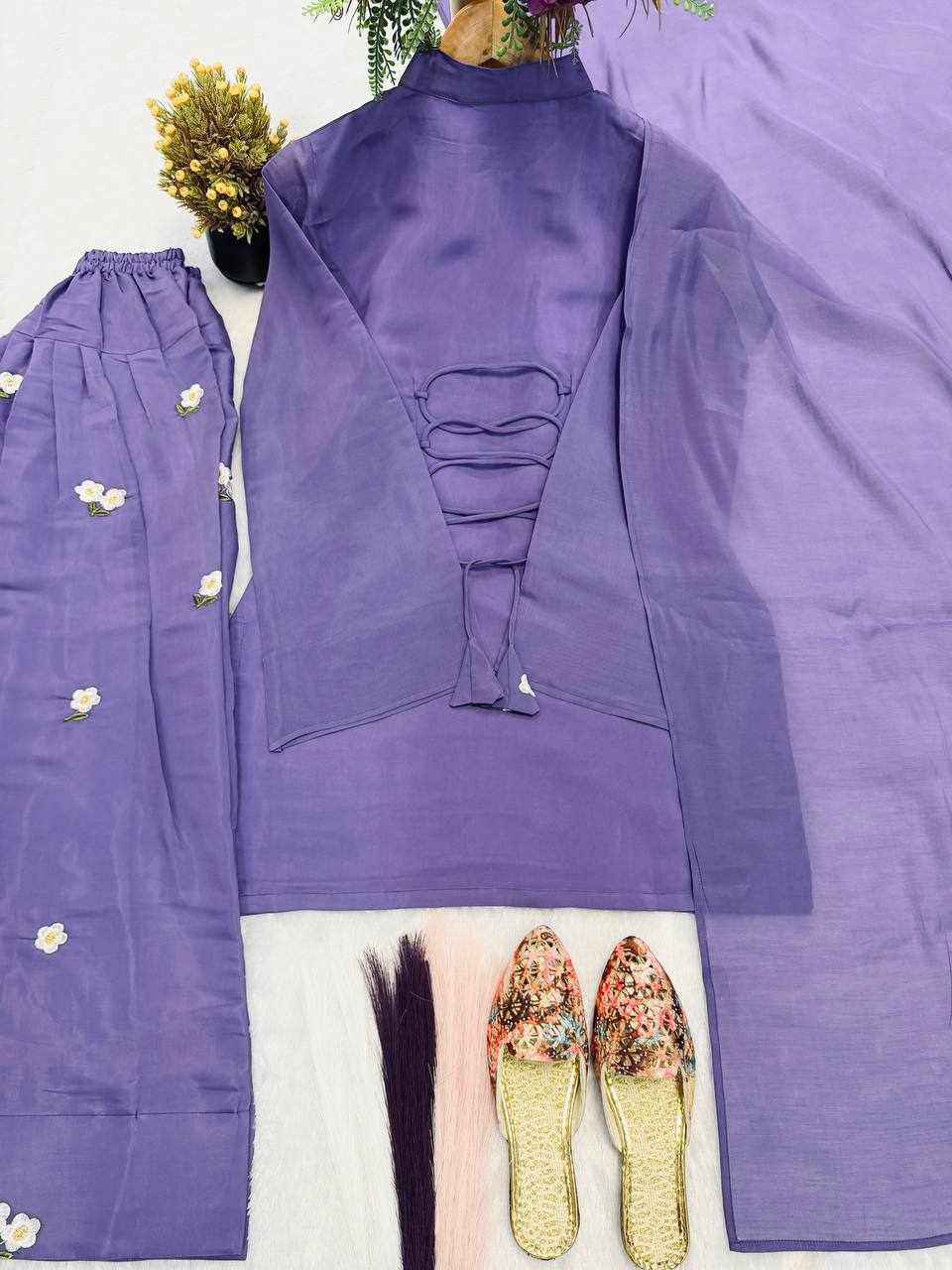 Lavender Bloom Premium Kurti & Pant Set