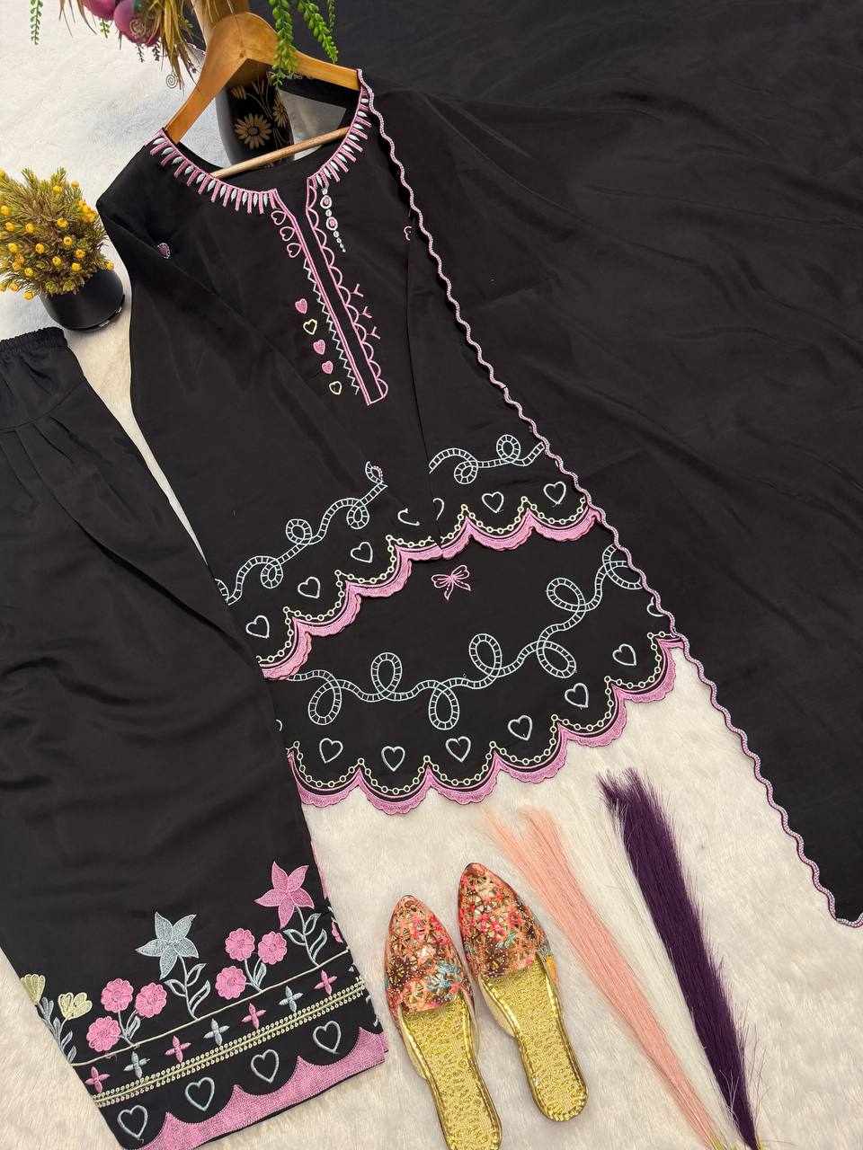 Midnight Love Embroidered Co-Ord Set