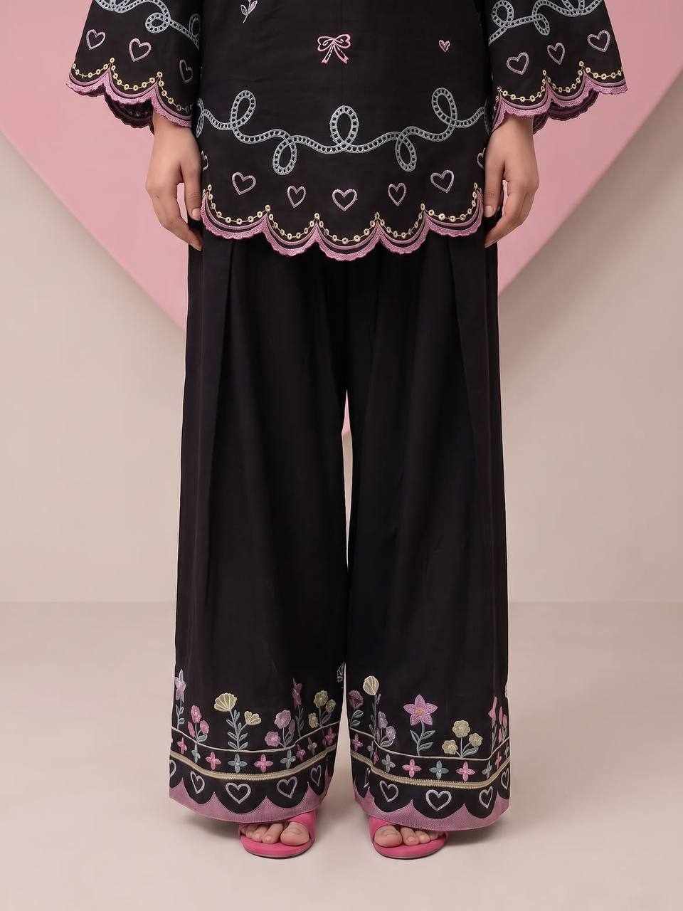 Midnight Love Embroidered Co-Ord Set