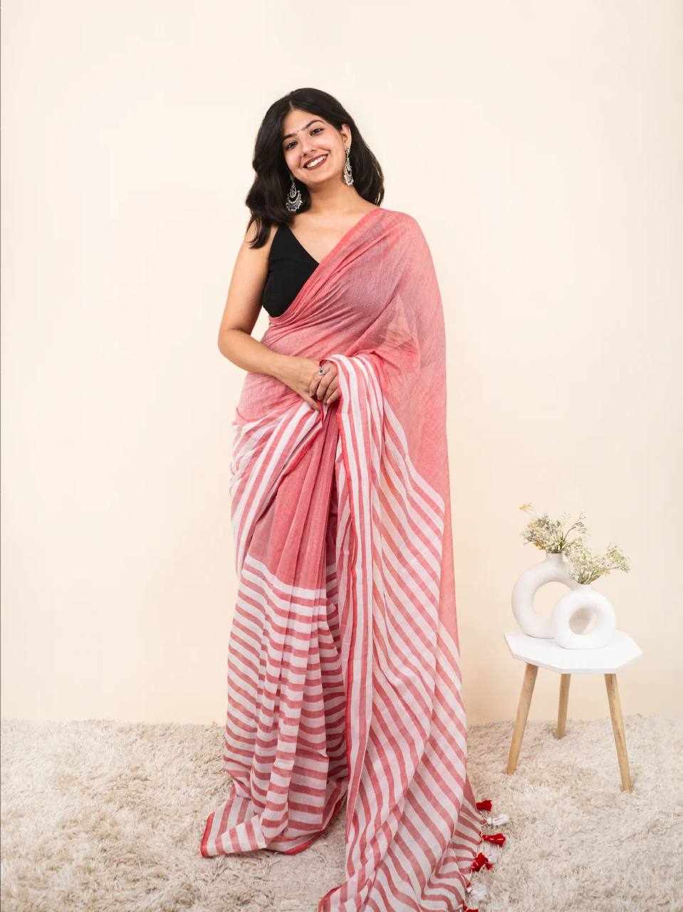 Premium Linen Cotton Saree    (KPW 440)