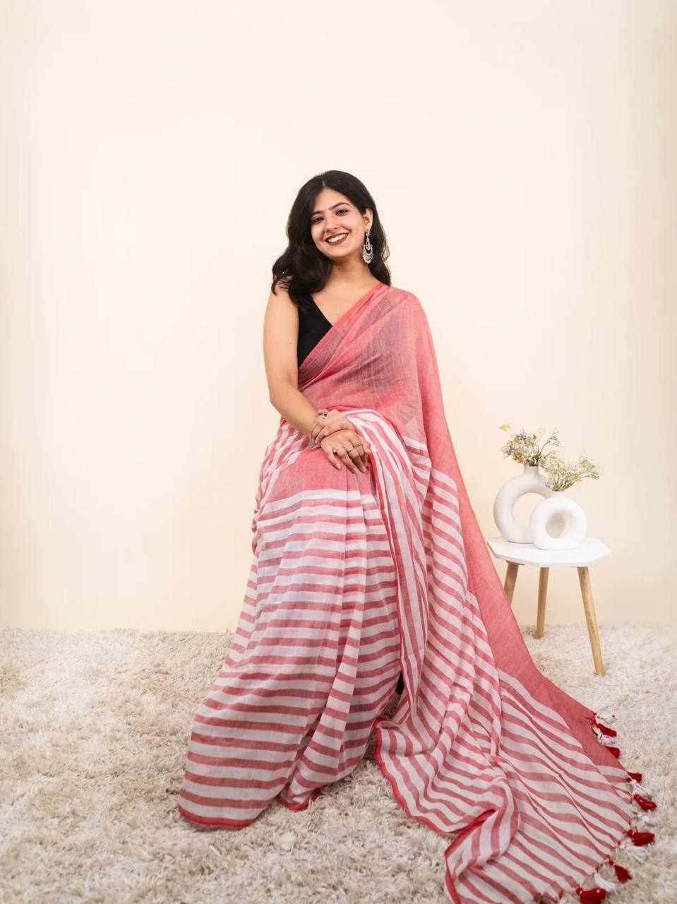Premium Linen Cotton Saree    (KPW 440)