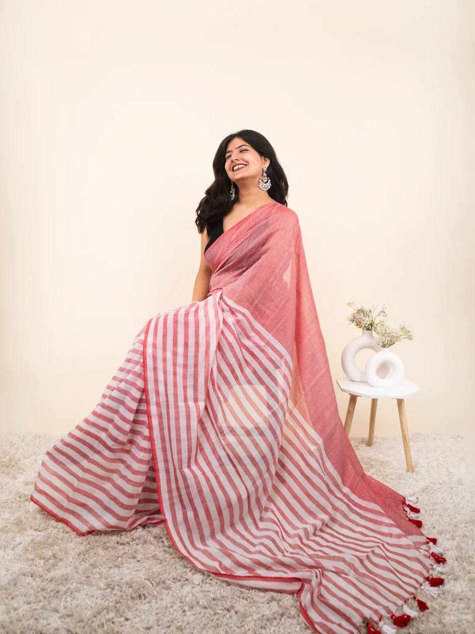 Premium Linen Cotton Saree    (KPW 440)