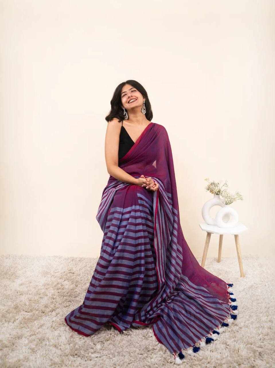 Premium Linen Cotton Saree   (KPW 440)